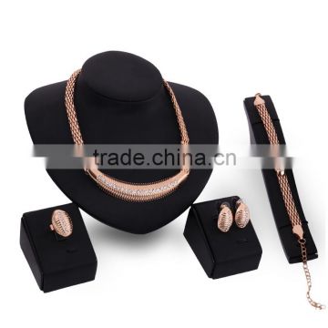 18K Gold Jewelry Set African Beads Statement Chunky Jewelries 4PCS/ Set Jewelry Set For Women