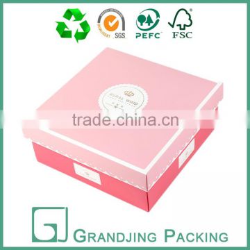 Fashion high quality pink paper jewelry packaging box