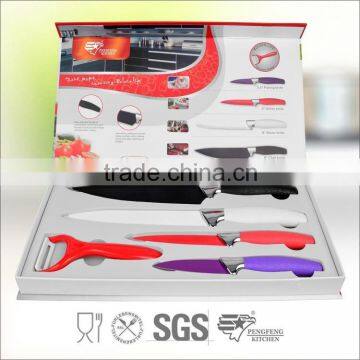 5Pcs Non-stick Coating Knife Set with plastic handle