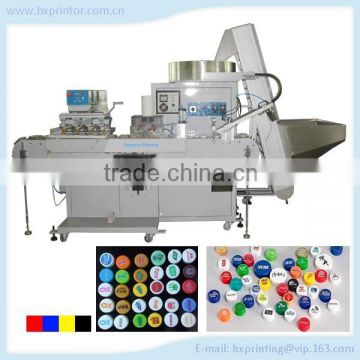 High quality cheap price fully automatic 4 color 25mm diameter bottle caps pad printer with tank lines