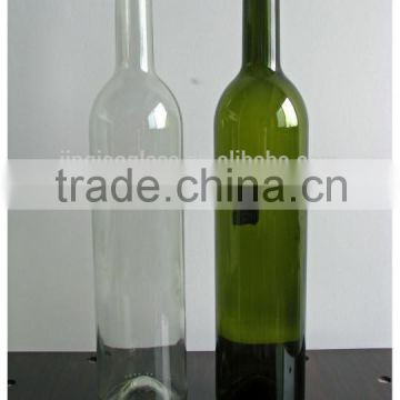 750ml clear and antique green glass wine bottle with cork