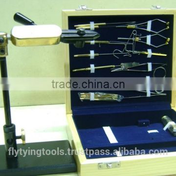 Fly Tying Materials in Pine Box Advanced Fly Tying Tools Kits