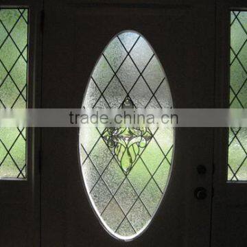 decorative oval stained glass door insert for sale