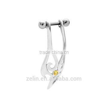 Stainless steel cartilage earrings silver ear cuff body piercing jewelry