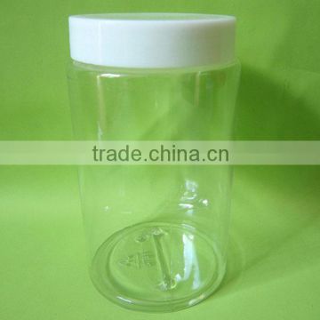 12oz Cylinder Transparent Disposable Sushi Plastic Garlic Packaging Jar in Wide Mouth