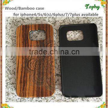 Latest New Oem Custom Branded Carve Design Wood+pc Hard Phone Case For iPhone 6 7