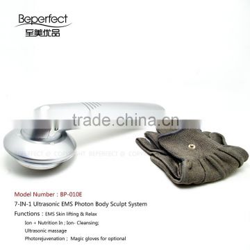 BP-010E electric muscle stimulator, with massage gloves and pads