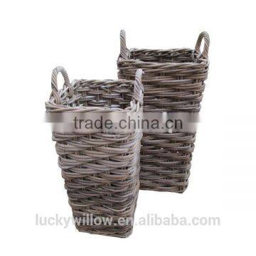 Grey Buff rattan Umbrella Stand basket