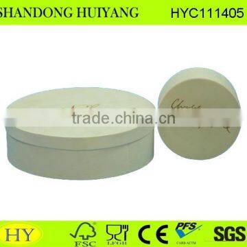 cheap unfinished round shape chipwood packing box