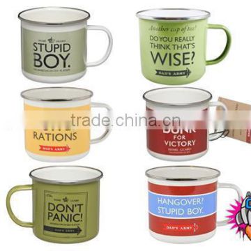customized enamel mug CAMPING TEA COFFEE MUG CUP