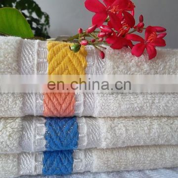 Wholesaler Thick cotton Double Jacquard White blue Stripe beach towel