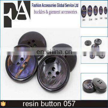 fashion design resin flatback buttons black color 4 holes