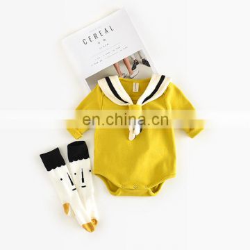 Toddler Plain color preppy style Baby romper Wholesale Trendy Baby Girls jumpsuit