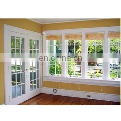 pvc double paned front entry swing casement doors with grill design