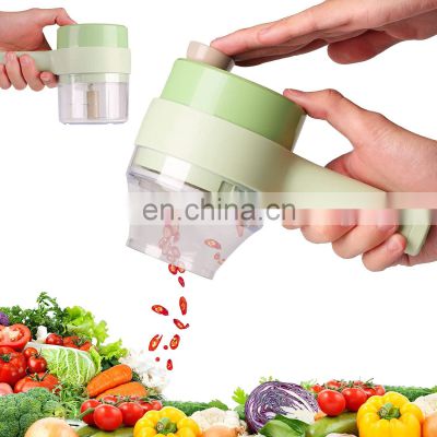 4 in 1 Handheld Electric Vegetable Cutter Set Mini Wireless Electric vegetables chopper Multifunctional Chopper