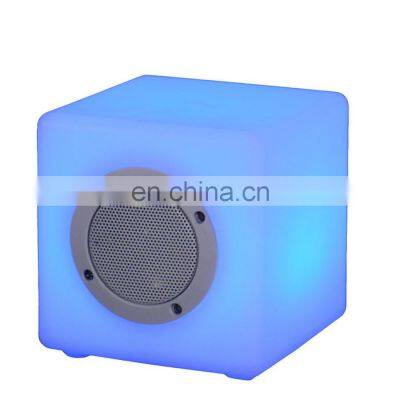 Waterproof LED Light Speaker Wireless Atmosphere Outdoor rechargeable cordless Portable plastic music speaker with led lighting