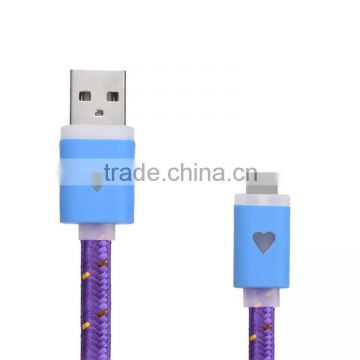 Fabric Braided Charger USB Cable for iphone USB Light Cable in 2016