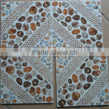 Glazed ceramic tile floor