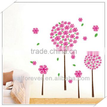 Hot sale XL pink dandelion wall decor for living room 60*90cm