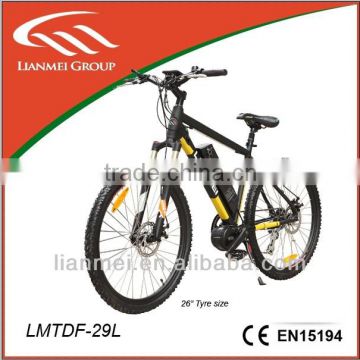 Mountain e-bike with new battery case ,high qulity front shock