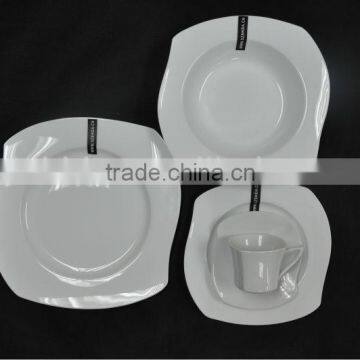 "S" shape/Wave shape porcelain dinner plate/whiteware