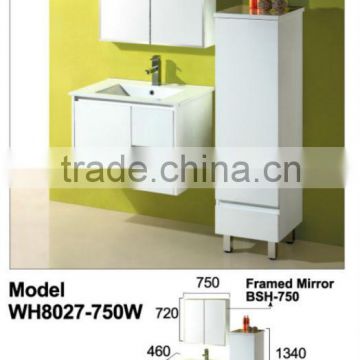White PVC Bathroom Vanities cabinet WH8027-750W