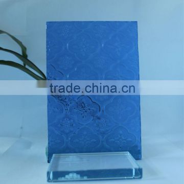 4mm Blue Floar Patterned glass