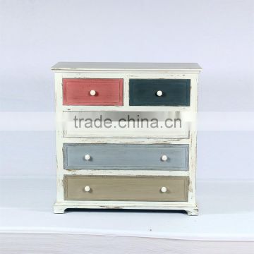 Shabby chic vintage wooden cabinet with 6 drawers