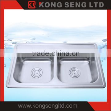 Kitchen sink High quality Stainless steel sink 304 Deep draw Topmount sink -KS-TM-D74