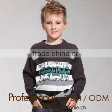 children knitwear,o-neck long sleeves striped printing sweater,clothing factory for kid sweater