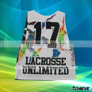 New Style mesh reversible lacrosse pinnies with sublimated printing