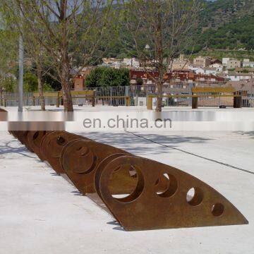 Bicycle Park Decoration Corten Steel Statue