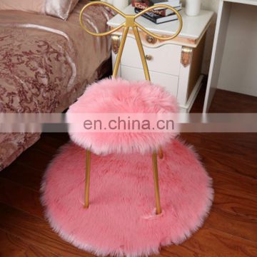 Round Artificial fur carpet for household