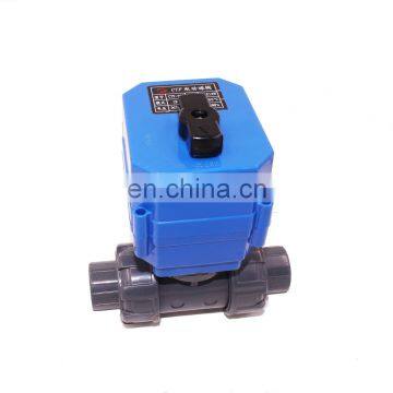 Tianfei CTF001 pvc motorized ball valve dn20 cr04 / 12v upvc electric ball valves with electric quarter turn actuator
