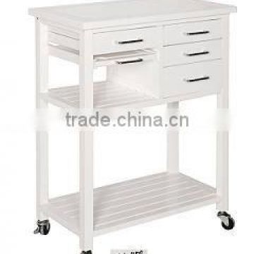 wooden serving trolley