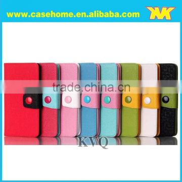 Color blocking flip leather case for lg optimus g pro with excellent quality