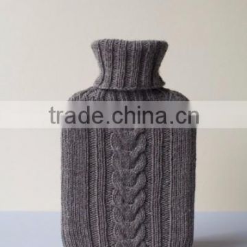 Simple Design Hot Sale Cheap Grey Knitted Hot Water Bottle Cover