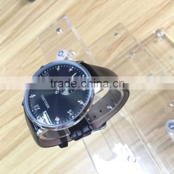 Simple style fashion dial with diamonds leather watch