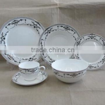 bone china 30pics round shape decal dinnerware set