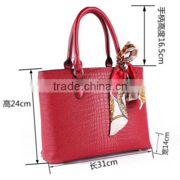 luxury lady tote bag satchel handbag PU leather shoulder bag