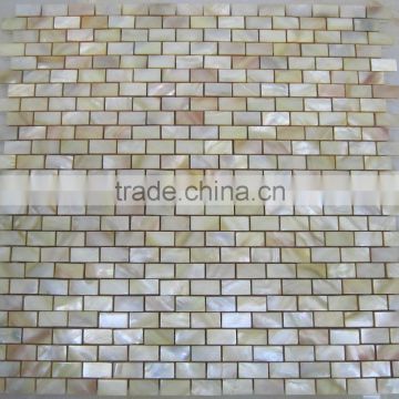brick pattern dyed yellow freshwater shell mosaic tile