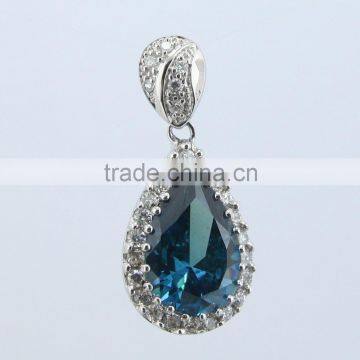 Mystery 2015 classic micro setting 925 silver Tanzanite CZ Diana pendant.