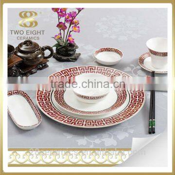 Wholesale used restaurant dinnerware, white crockery set, hotel used dinner plates