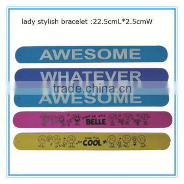 china online silicone ruler debossed with color fill silicone bracelets