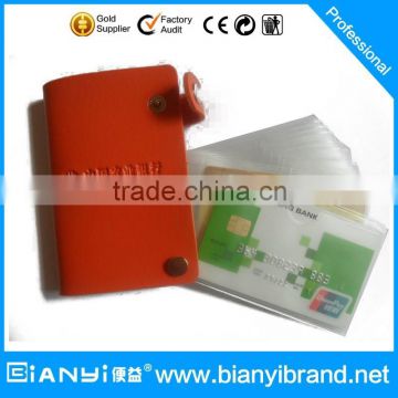 Soft Leather Business Name Credit Card Bank Card Bag Case Card Holder