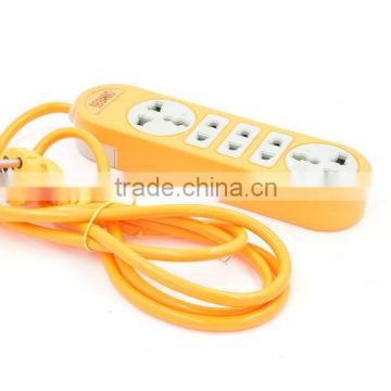 EU type household 5 way 10A 250v high quality yellow outlet socket jack for Europe Indonesia Vietnam etc