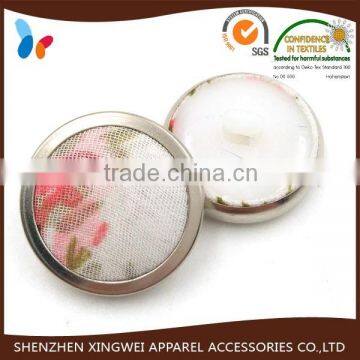 combined button metal edges covered button with plastic shank