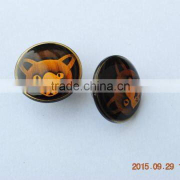 Brushed Jeans Button with transparent enamel