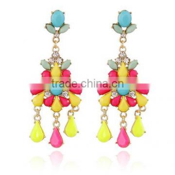 Bohemia Style Fashion All Matched Colorful Tassel Drop Earrings Women Exaggerated Pendant Earrings
