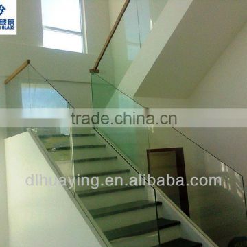 High quality interior stair railings laminated glass